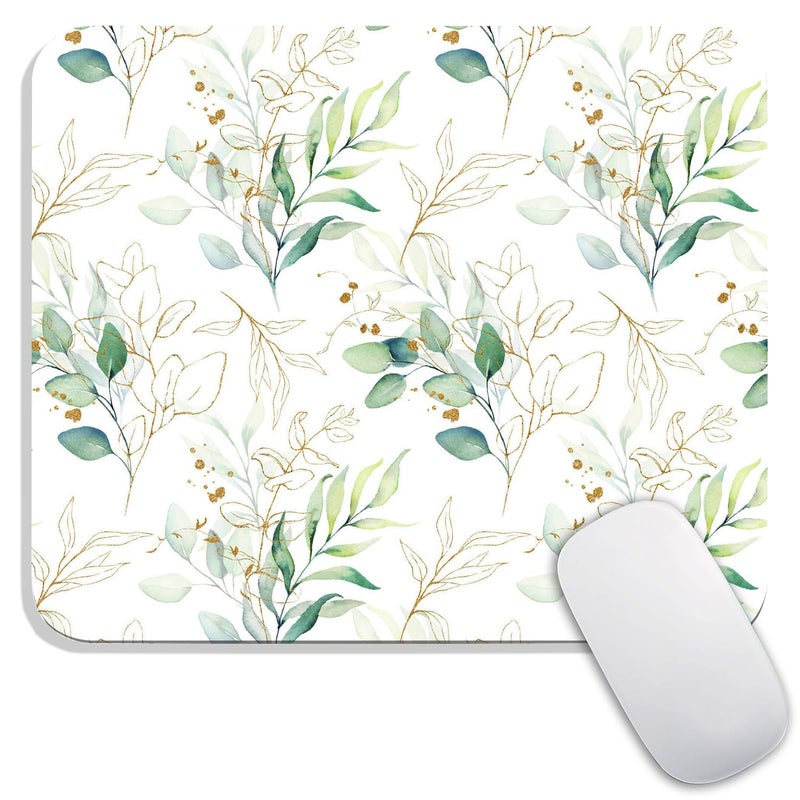 Armanza Square Mouse Pad Pretty Leaves, Personalized Premium-Textured Custom Mouse Mat Design, Washable Mousepad Cloth, Non-Slip Rubber Base Computer Mouse Pads for Wireless Mouse - Image 1